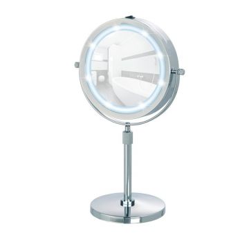 Oglindă cosmetică (5x) cu led/de mărire ø 13,5 cm Lumi – Wenko