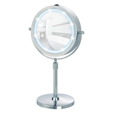 Oglindă cosmetică (5x) cu led/de mărire ø 13,5 cm Lumi – Wenko