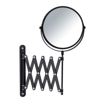 Oglindă cosmetică de perete cu suport telescopic Wenko Exclusive, negru
