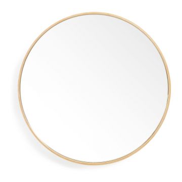 Oglindă de perete cu ramă din lemn de stejar Wireworks Glance, ø 45 cm