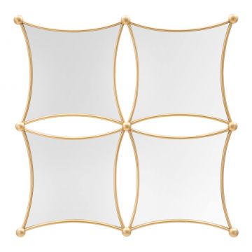 Oglinda de perete Jalo, Mauro Ferretti, 68x68 cm, fier/MDF, auriu