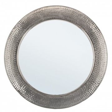 Oglinda decorativa, Adara Nickel, Bizzotto, 80 cm, otel