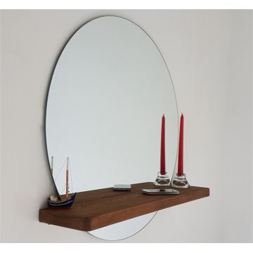 Oglinda decorativa cu polita Sunset, Neostill, 70 cm/15 x 70 cm, walnut