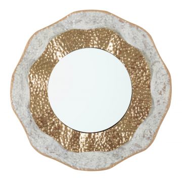 Oglinda decorativa Shai Light, Mauro Ferretti, 54.5 cm, fier, auriu Oglinda decorativa Shai Light, Mauro Ferretti, 54.5 cm, fier, auriu