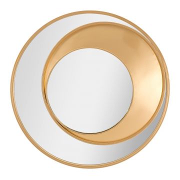 Oglinda decorativa Vortic, Mauro Ferretti, Ø 70 cm, fier, auriu