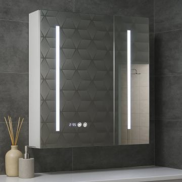 Oglinda cu iluminare LED EDGE, alb, 70x68 cm