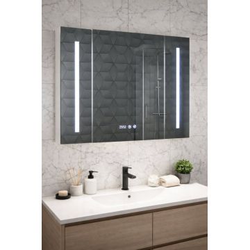 Oglinda cu iluminare LED EDGE, alb, 80x68 cm