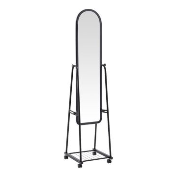 Oglinda cu rafturi Lomna Negru 38.5x37.5x160 cm