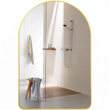 Oglinda de Perete Elindor® Arcuita 55x75 cm, Reflexie HD, Rama Aurie - Default Title