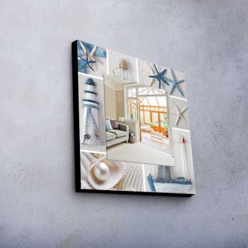 Oglinda decorativa, MA-033, Cadru: 100% LEMN DE PIN (Grosime: 27 mm), Multicolor