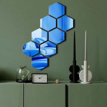 Oglinda decorativa, Ozgl525, Partea de jos: 100% EVA (Grosime: 10 mm), Albastru