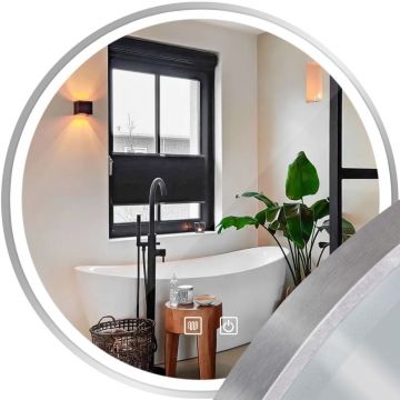 Oglindă LED 90cm MMJ BRUSH SILVER