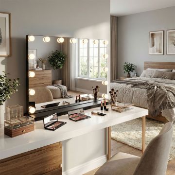 Oglindă LED HOLLYWOOD Black 80x60