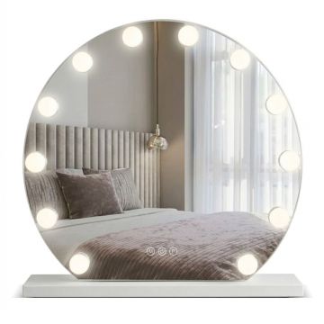 Oglindă LED HOLLYWOOD White 50 cm