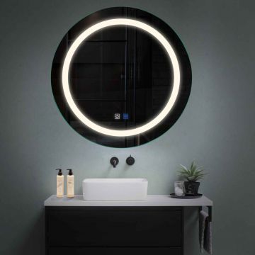 Oglinda LED Rotunda - Gama Reyze Salono - Butoane Tactile + Dezaburire / COB DUAL REGLABIL / 60 cm