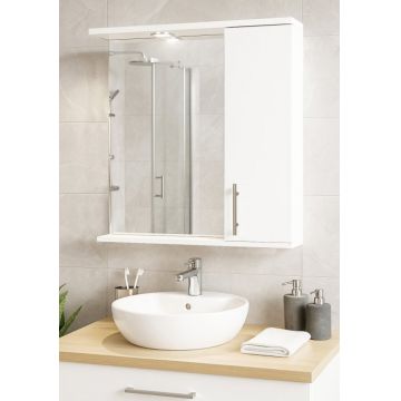 Oglinda seria 020, front MDF, montata, alb, 65x71 cm
