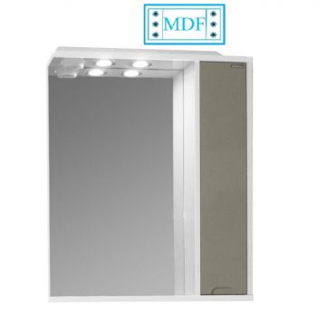 Dulap baie suspendat seria 787 cu oglinda, front MDF, taupe, 60x14x71 cm