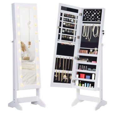 dulap bijuterii, oglinda si leduri incluse,40x37x146 cm