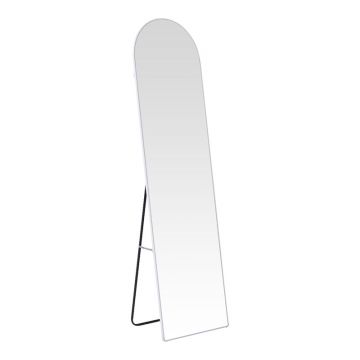 Oglinda aluminiu cu rama alba Plaza, Aluminiu, 40x28x150 cm
