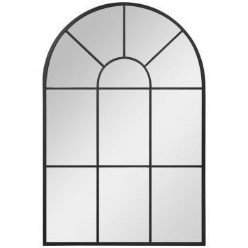 Oglinda Arcuita de Perete 91 60 cm, Negru Elegant