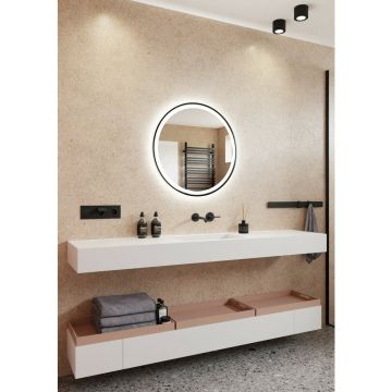 Oglinda cu iluminare led Dubiel Vitrum Holiday negru 80x80 cm