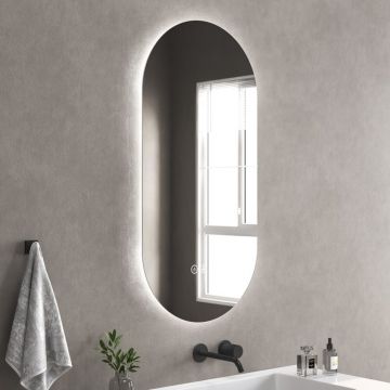 Oglinda cu iluminare si dezaburire Inter Ceramic Bruno ovala 60x120 cm