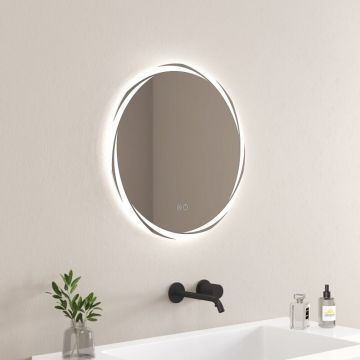 Oglinda cu iluminare si dezaburire Inter Ceramic Elene rotunda 60 cm