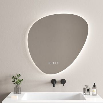Oglinda cu iluminare si dezaburire Inter Ceramic Enrico asimetrica 80x80 cm