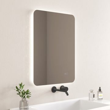 Oglinda cu iluminare si dezaburire Inter Ceramic Fabia dreptunghiulara 50x70 cm