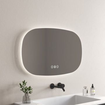 Oglinda cu iluminare si dezaburire Inter Ceramic Flavio ovala 100x60 cm
