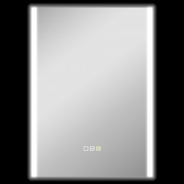Oglinda de Baie cu Lumina LED in 3 Culori si Functie Memorie, din Sticla Temperata, 70x50x3 cm, Argintiu