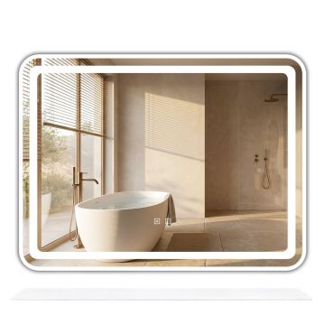 Oglindă de perete LED cu raft 80x60 cm L-8060