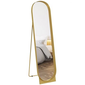Oglinda de Podea Autoportanta din Metal 40x150 cm Auriu