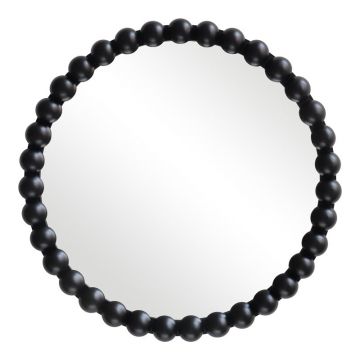 Oglinda decorativa, Lemn, Negru, 60 cm, 60x5x60 cm