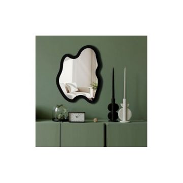 Oglinda decorativa Re-Bloom, plexiglas/EVA, negru, 38 x 50 cm