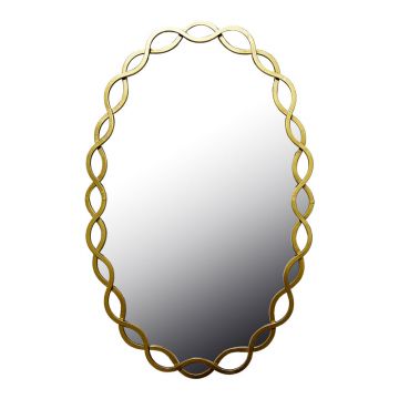 Oglinda decorativa Untento, Lemn, Auriu, 51x77 cm