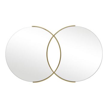 Oglinda dubla cu finisaj auriu Miryata, metal, 105x60 cm