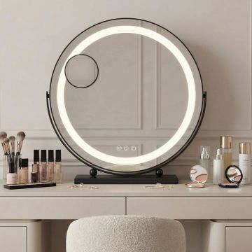 Oglindă LED MAKE-UP Black 40 cm