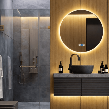 Oglinda LED Rotunda - Gama Reyze Ambient, 70x70cm - Fara Butoane / COB 4000K - Neutru / 70 cm