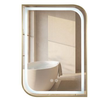 Oglindă LED ZONE 70X50 BRUSH GOLD