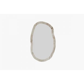 Oglinda perete 52x86x2.2 cm, rama MDF 100%, stil contemporan, efes si marmura/natur - Verificat A · Re-Bloom