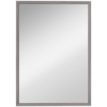 HOMCOM Oglindă de perete, 50 x 70 cm, cadru cu aspect lemn, montare simplă, incl. șuruburi | Aosom Romania