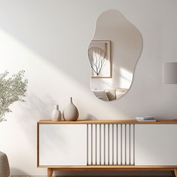 Oglinda de perete Irregular 2, Alb, 35x60 cm - Alb