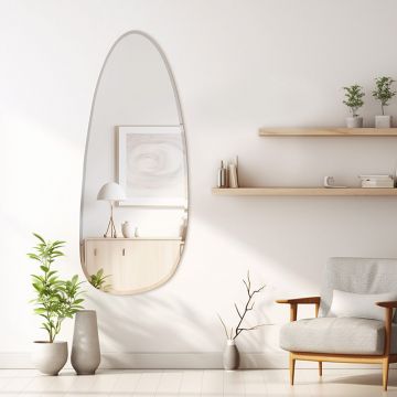 Oglinda de perete Irregular 3, Alb, 50x120 cm - Alb