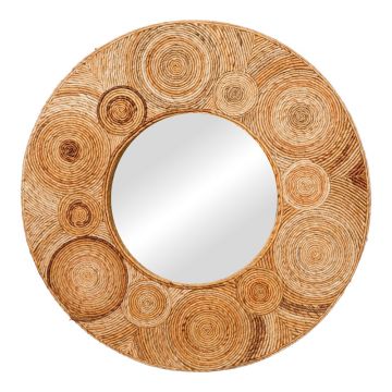 Oglinda de perete (lemn de bananier) Klare Boho, Natural, 80x80 cm - Natur
