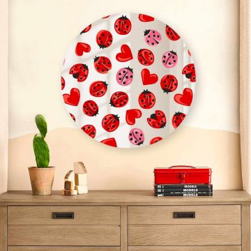Oglinda decorativa, AY11697, Sticla, ø30 cm, Multicolor