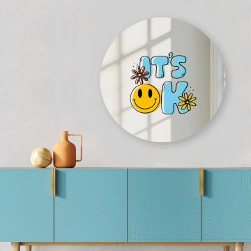 Oglinda decorativa, AY11708, Sticla, ø30 cm, Multicolor