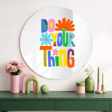 Oglinda decorativa, AY11717, Sticla, ø30 cm, Multicolor