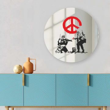 Oglinda decorativa, AY11735, Sticla, ø30 cm, Multicolor