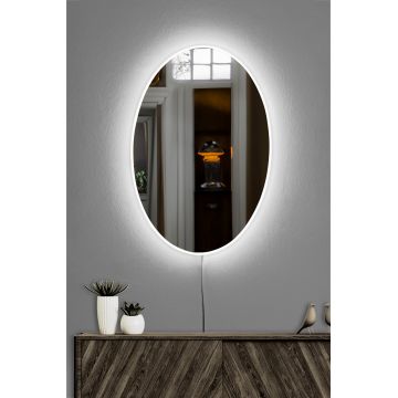 Oglindă decorativă cu LED Belrosa, Diverse culori, 40x60 cm - Alb